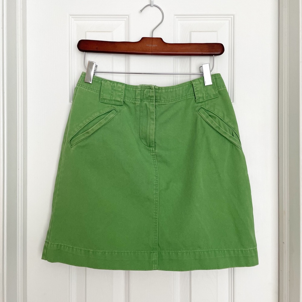 J. Crew Green Chino Skirt
